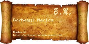 Borhegyi Marica névjegykártya